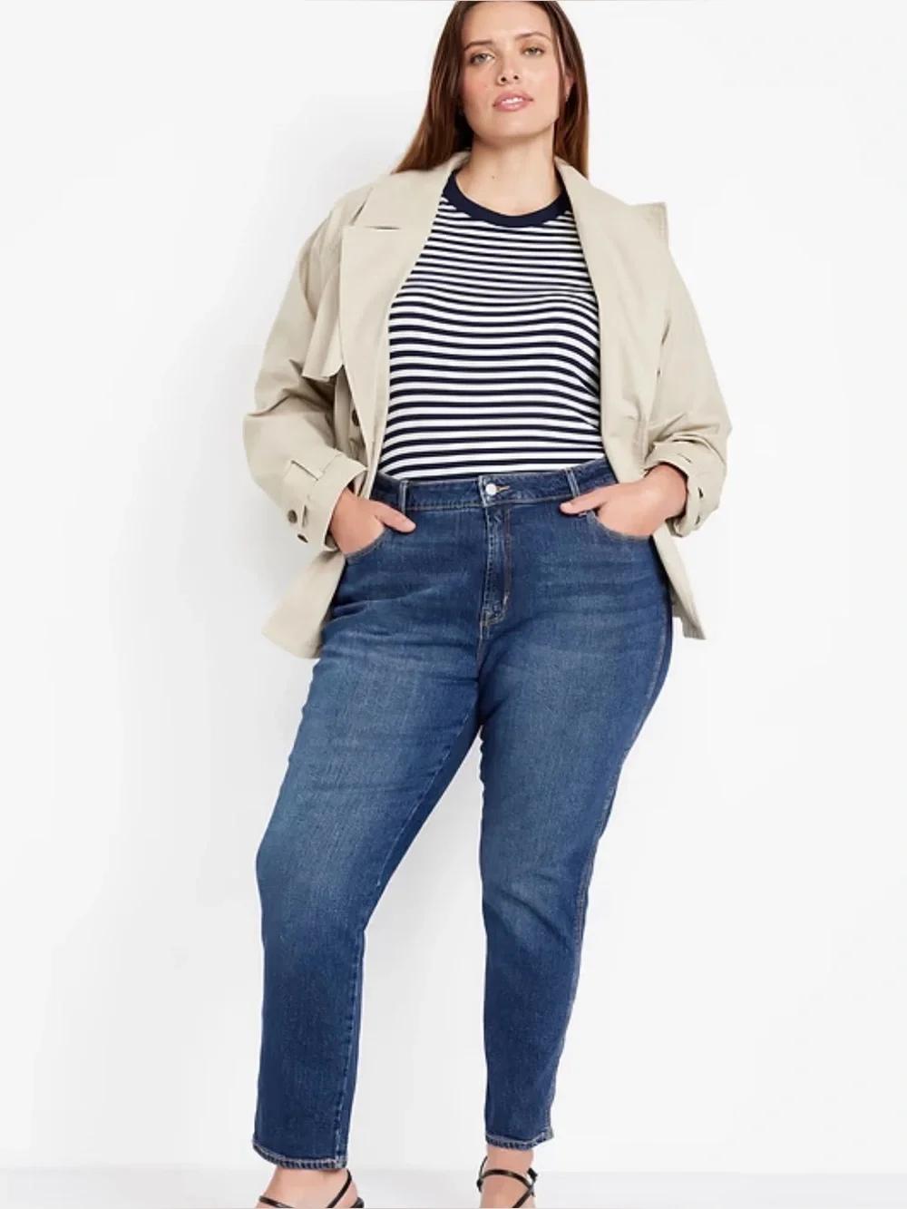 OLD NAVY High-Waisted Wow Straight Ankle Jeans, medium wash